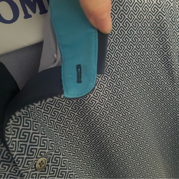 Greyson Performance Waves Polo Golf Shirt Blue Geometric Men’s Large * Fox Logo - Picture 2 of 8